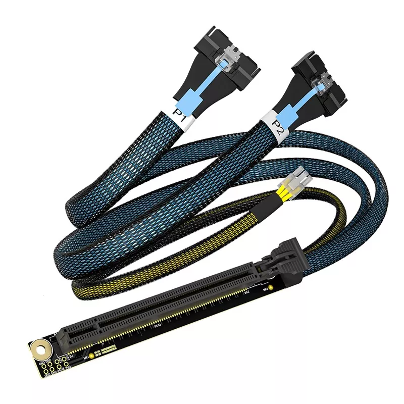 كابل PCIe X16 إلى 2MCIO 8X
